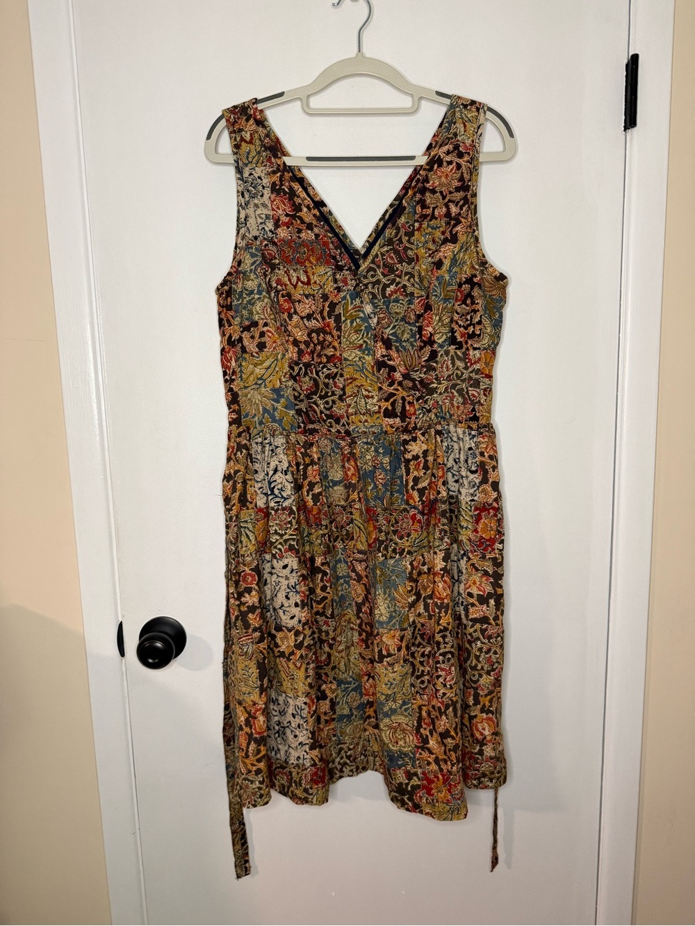 Tommy Hilfiger Multicolor‎ Floral V-Neck Patchwork Midi Dress